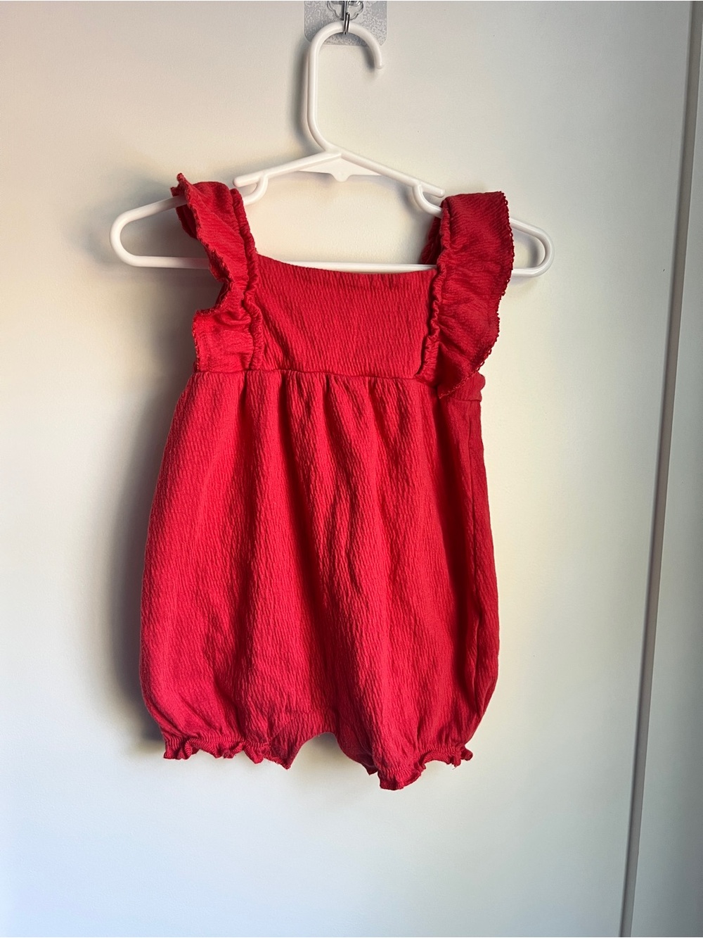 Carter’s Red Flutter Sleeve Bubble Romper | 6M